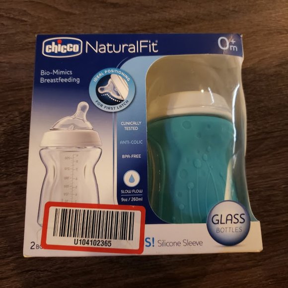 NEW! Chicco NaturalFit Glass Baby Bottle 2 Pack - Picture 1 of 4
